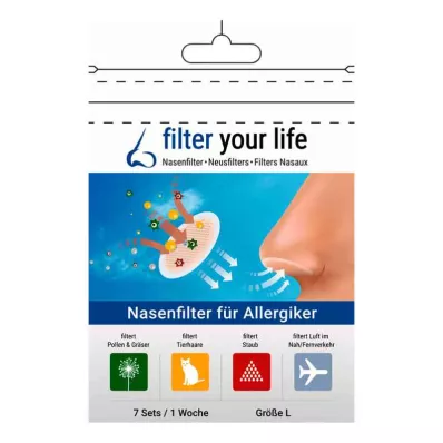 FILTER YOUR LIFE Nasal filter for allergy sufferers size L, 7X2 pcs FILTER YOUR LIFE Nasal filter for allergy sufferers size L, 7X2 pcs