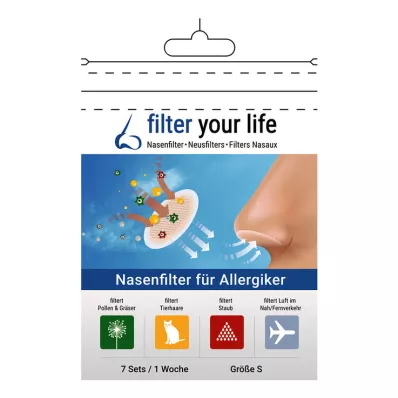 FILTER YOUR LIFE Nasal filter for allergy sufferers, size S, 7X2 pcs FILTER YOUR LIFE Nasal filter for allergy sufferers, size S, 7X2 pcs