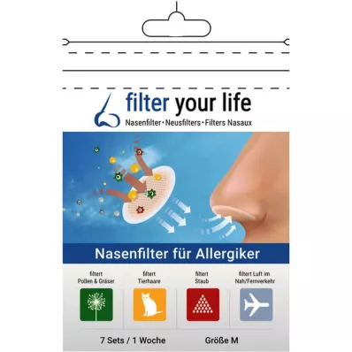 FILTER YOUR LIFE Nasal filter for allergy sufferers size M, 7X2 pcs