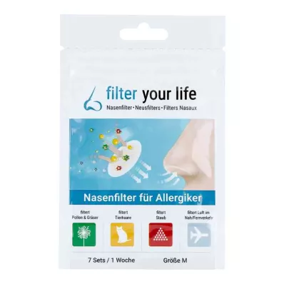 FILTER YOUR LIFE Nasal filter for allergy sufferers size M, 7X2 pcs FILTER YOUR LIFE Nasal filter for allergy sufferers size M, 7X2 pcs