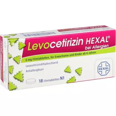 LEVOCETIRIZIN HEXAL for allergies 5 mg film-coated tablets, 18 pcs
