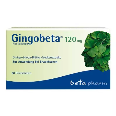Gingobeta 120 mg film-coated tablets, 50 pcs Gingobeta 120 mg film-coated tablets, 50 pcs