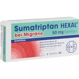 SUMATRIPTAN HEXAL for migraine 50 mg tablets, 2 pcs