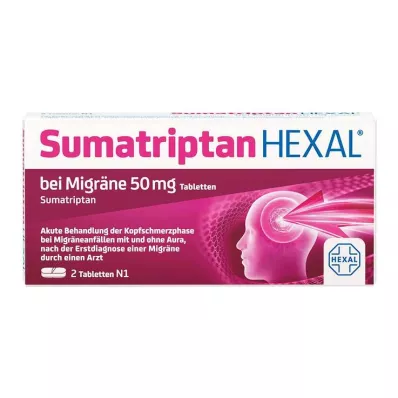 SUMATRIPTAN HEXAL for migraine 50 mg tablets, 2 pcs