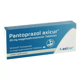 PANTOPRAZOL axicur 20 mg enteric-coated tablets, 14 pcs