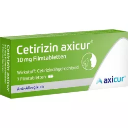 CETIRIZIN axicur 10 mg film-coated tablets, 7 pcs