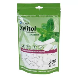 MIRADENT Xylitol Chewing Gum Spearmint Ref., 200 pcs