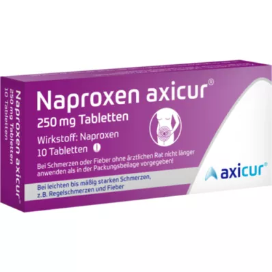 NAPROXEN axicur 250 mg tablets, 10 pcs