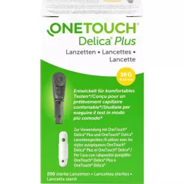 ONE TOUCH Delica Plus needle lancets, 200 pcs