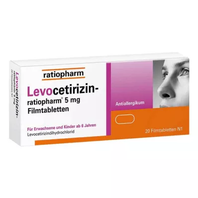 LEVOCETIRIZIN-ratiopharm 5 mg film-coated tablets, 20 pcs