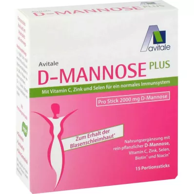 D-MANNOSE PLUS 2000 mg Sticks with vit. and minerals, 15X2.47 g