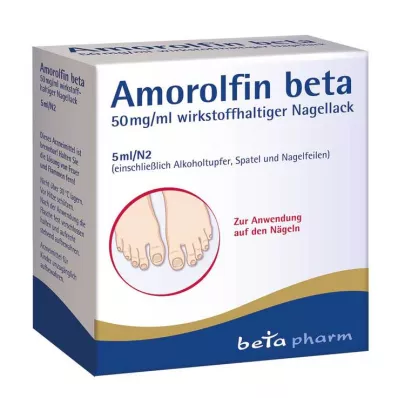 AMOROLFIN beta 50 mg/ml nail varnish containing active substance, 5 ml AMOROLFIN beta 50 mg/ml nail varnish containing active substance, 5 ml