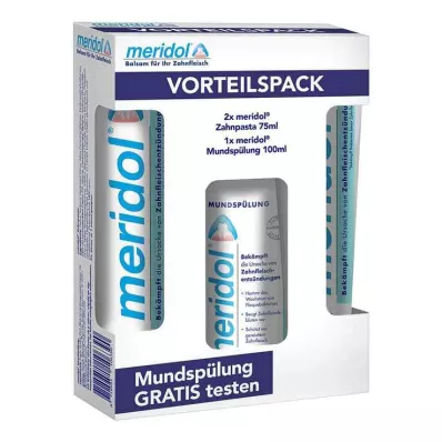 MERIDOL Toothpaste Advantage Pack+100 ml Rinse, 2X75 ml