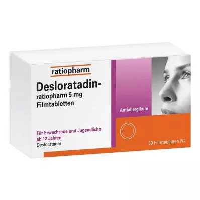 Desloratadine ratiopharm 5 mg film-coated tablets, 50 pcs Desloratadine ratiopharm 5 mg film-coated tablets, 50 pcs