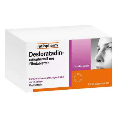 DESLORATADIN-ratiopharm 5 mg film-coated tablets, 100 pcs DESLORATADIN-ratiopharm 5 mg film-coated tablets, 100 pcs