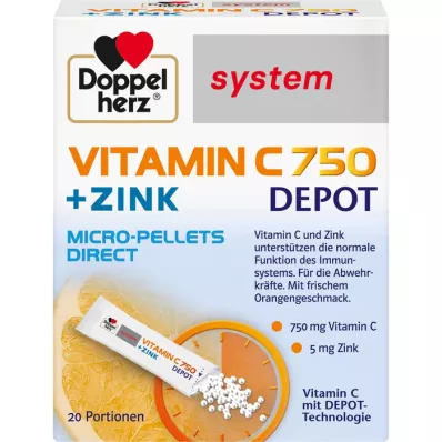 DOPPELHERZ Vitamin C 750 Depot system Pellets, 20 pcs
