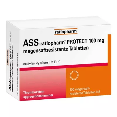 ASS-ratiopharm PROTECT 100 mg enteric-coated tablets, 100 pcs
