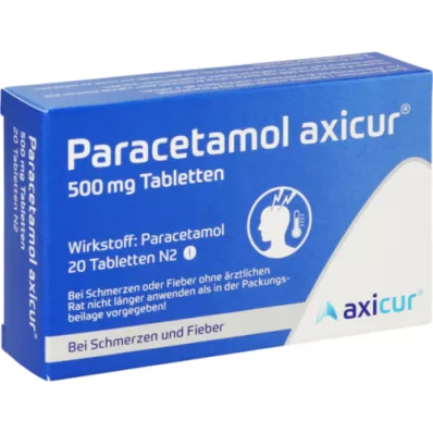 PARACETAMOL axicur 500 mg tablets, 20 pcs