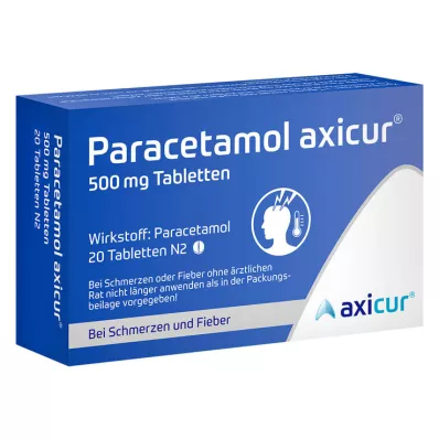PARACETAMOL axicur 500 mg tablets, 20 pcs