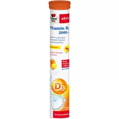 DOPPELHERZ Vitamin D3 2000 I.U. Effervescent Tablets, 15 pcs
