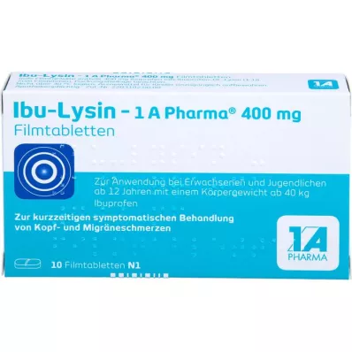 IBU-LYSIN 1A Pharma 400 mg Film-Coated Tablets, 10 pcs