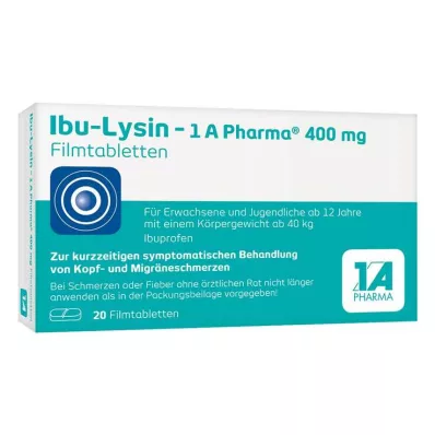 Ibu-Lysine – 1 A Pharma 400 mg film-coated tablets, 20 pcs
