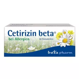 Cetirizine beta film-coated tablets for allergies, 90 pieces
