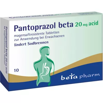 PANTOPRAZOL beta 20 mg acid enteric tablets, 10 pcs