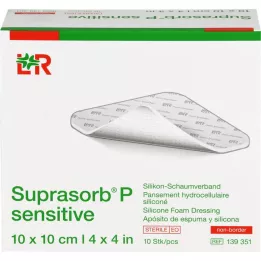 SUPRASORB P sensitive PU-Foam v.non-bor.10x10cm, 10 pcs