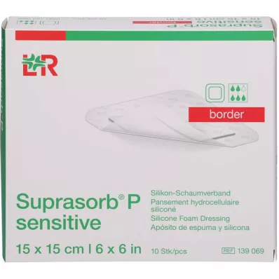 SUPRASORB P sensitive PU-Foam border 15x15cm, 10 pcs