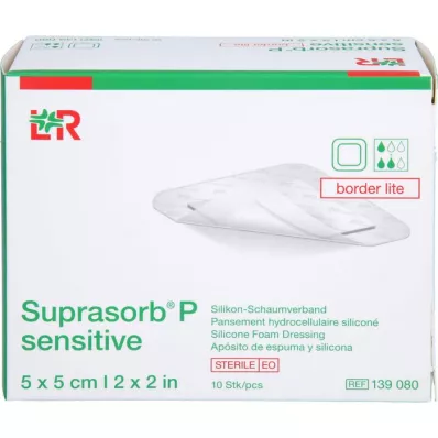 SUPRASORB P sensitive PU-Foam v.bor.lite 5x5cm, 10 pcs