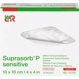 SUPRASORB P sensitive PU-Foam v.bor.lite 10x10cm, 10 pcs