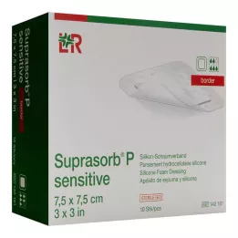 Suprasorb P sensitive PU-foam border 7.5x7.5cm, 10 pcs