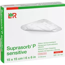 SUPRASORB P sensitive PU-Foam v.bor.lite 15x15cm, 10 pcs