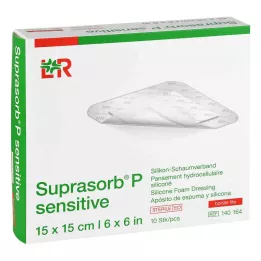SUPRASORB P sensitive PU-Foam v.bor.lite 15x15cm, 10 pcs