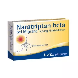 NARATRIPTAN beta for migraine 2.5 mg film-coated tablets, 2 pcs