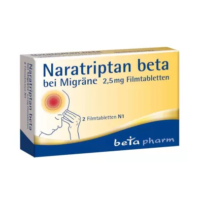 Naratriptan beta for migraines 2.5 mg film-coated tablets, 2 pcs