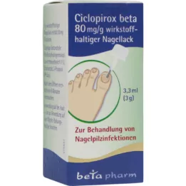 CICLOPIROX beta 80 mg/g active ingredient nail varnish, 3.3 ml