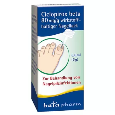 Ciclopirox beta 80 mg/g active nail polish, 6.6 ml