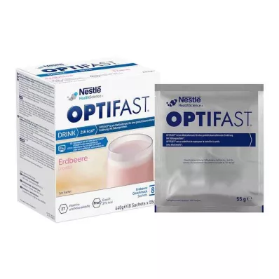 OPTIFAST Drink Strawberry Powder, 8X55 g