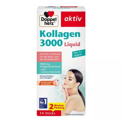 DOPPELHERZ Collagen 3000 Liquid Sticks, 14 pcs
