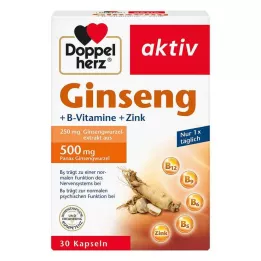 DOPPELHERZ Ginseng 250+B Vitamins+Zinc Capsules, 30 Capsules