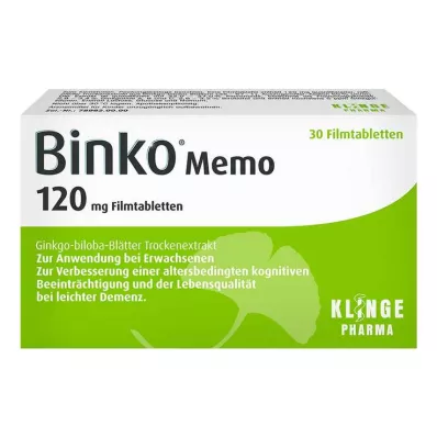 Binko Memo 120 mg film-coated tablets, 30 pcs Binko Memo 120 mg film-coated tablets, 30 pcs