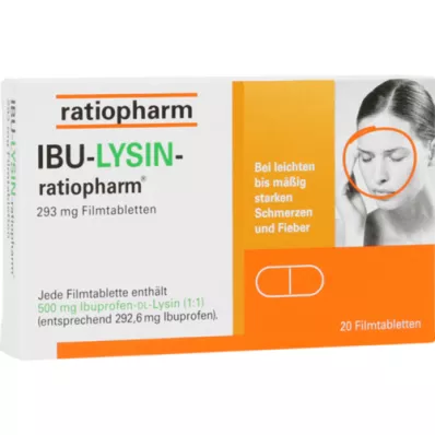 IBU-LYSIN-ratiopharm 293 mg film-coated tablets, 20 pcs