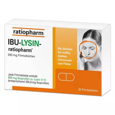 IBU-LYSIN-ratiopharm® 293 mg film-coated tablets, 20 pcs IBU-LYSIN-ratiopharm® 293 mg film-coated tablets, 20 pcs