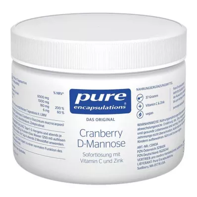 PURE ENCAPSULATIONS Cranberry D-mannose powder, 37 g