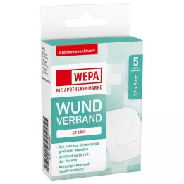 WEPA Wound dressing 7.2x5 cm sterile, 5 pcs