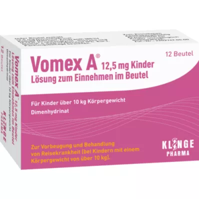 VOMEX A 12.5 mg childrens oral solution in sachet, 12 pcs