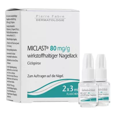 Miclast 80 mg / g active nail polish, 2X3 ml Miclast 80 mg / g active nail polish, 2X3 ml