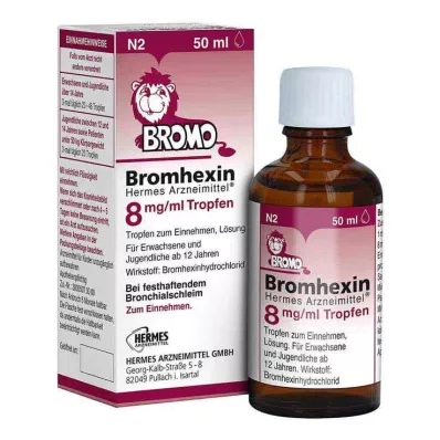 BROMHEXIN Hermes Arzneimittel 8 mg/ml drops, 50 ml BROMHEXIN Hermes Arzneimittel 8 mg/ml drops, 50 ml